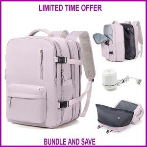 Vacuum Compression Travel Backpack with Pump, Flight Approved 18x14x8,